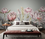 3D Freehand Sketching Floral Leaf Flowers And Plants Wall Mural Wallpaper YXL 111- Jess Art Decoration