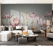 3D Freehand Sketching Floral Leaf Flowers And Plants Wall Mural Wallpaper YXL 111- Jess Art Decoration