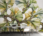 3D Plant Flowers And Plants Floral Ginkgo Leaf Wall Mural Wallpaper YXL 117- Jess Art Decoration