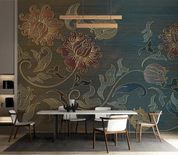 3D Floral Relief Leaf Line Wall Mural Wallpaper YXL 139- Jess Art Decoration