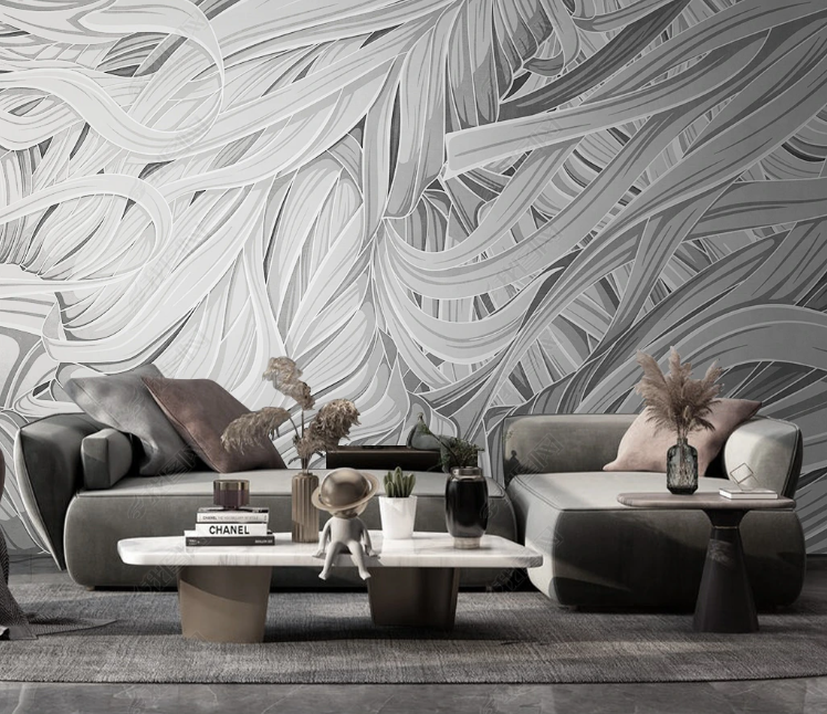 3D Abstract Grey Line Wall Mural Wallpaper YXL 145- Jess Art Decoration