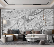 3D Abstract Grey Line Wall Mural Wallpaper YXL 145- Jess Art Decoration