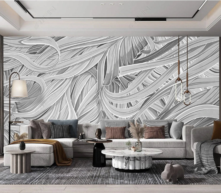3D Abstract Grey Line Wall Mural Wallpaper YXL 145- Jess Art Decoration