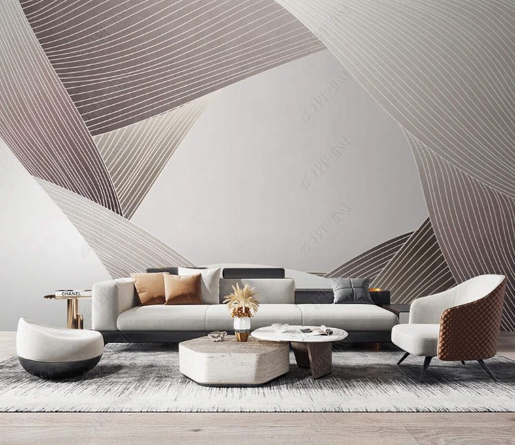 3D Abstract Geometric Line Wall Mural Wallpaper YXL 169- Jess Art Decoration