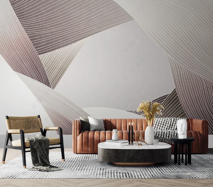 3D Abstract Geometric Line Wall Mural Wallpaper YXL 169- Jess Art Decoration