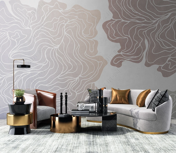 3D Abstract Line Retro Wall Mural Wallpaper YXL 188- Jess Art Decoration