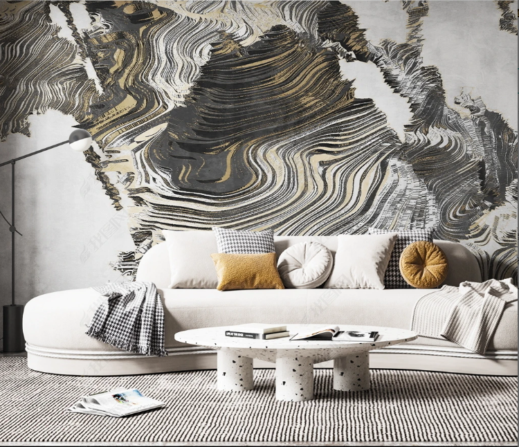 3D Abstract Line Ink And Wash Wall Mural Wallpaper YXL 192- Jess Art Decoration