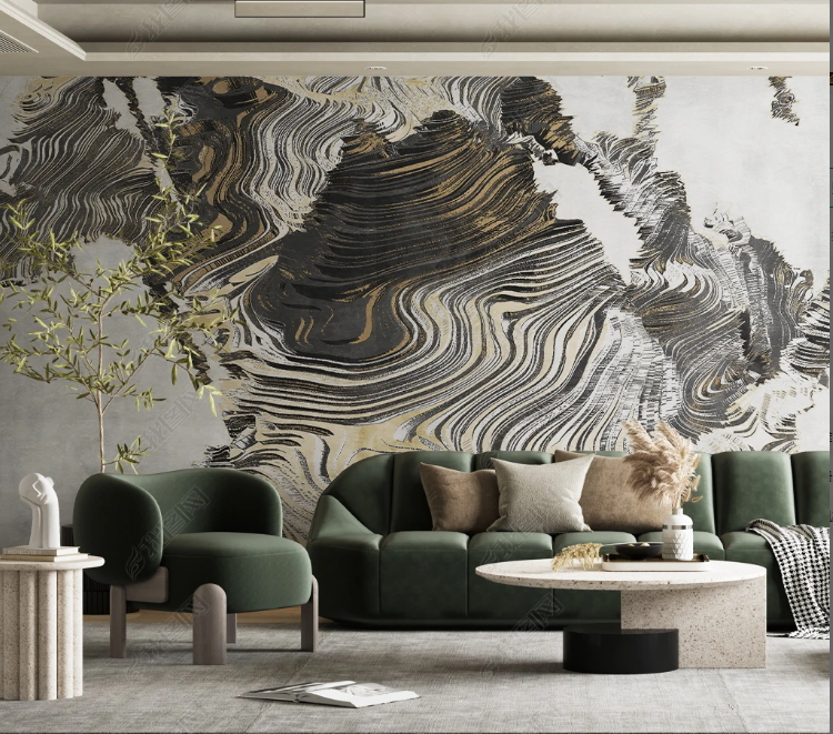 3D Abstract Line Ink And Wash Wall Mural Wallpaper YXL 192- Jess Art Decoration