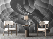 3D Abstract Feather Grey Wall Mural Wallpaper YXL 205- Jess Art Decoration