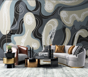 3D Abstract Line Gray Wall Mural Wallpaper YXL 209- Jess Art Decoration