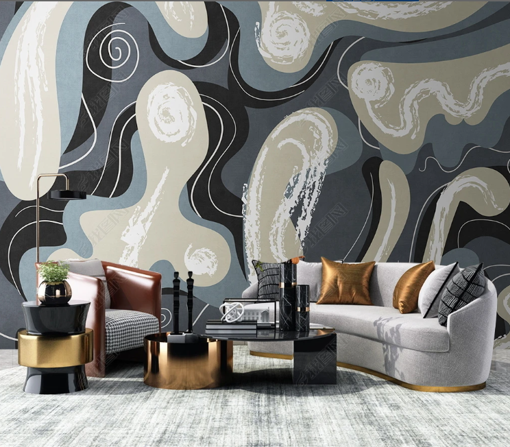 3D Abstract Line Gray Wall Mural Wallpaper YXL 209- Jess Art Decoration