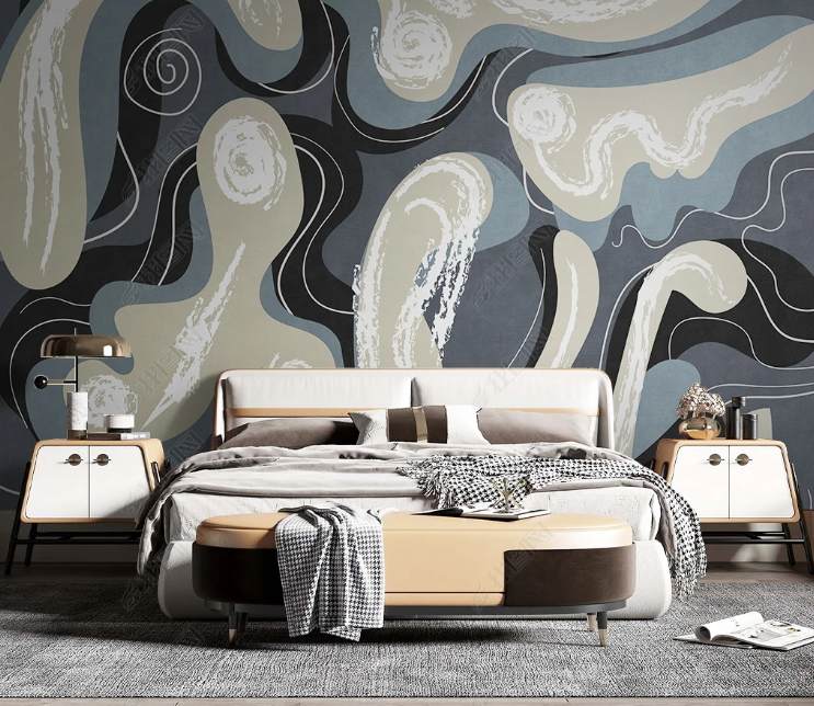 3D Abstract Line Gray Wall Mural Wallpaper YXL 209- Jess Art Decoration