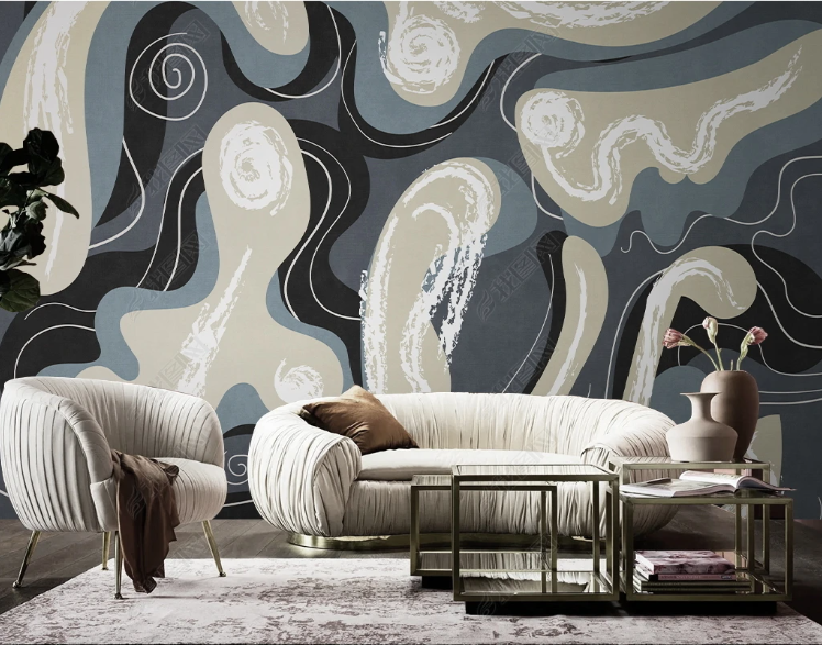 3D Abstract Line Gray Wall Mural Wallpaper YXL 209- Jess Art Decoration