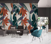 3D Leaf Floral Green Wall Mural Wallpaper YXL 212- Jess Art Decoration