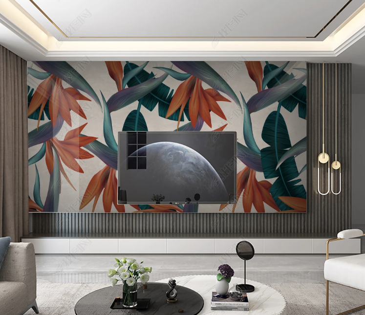 3D Leaf Floral Green Wall Mural Wallpaper YXL 212- Jess Art Decoration