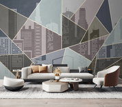 3D Urban Architecture Geometric Triangle Wall Mural Wallpaper YXL 216- Jess Art Decoration