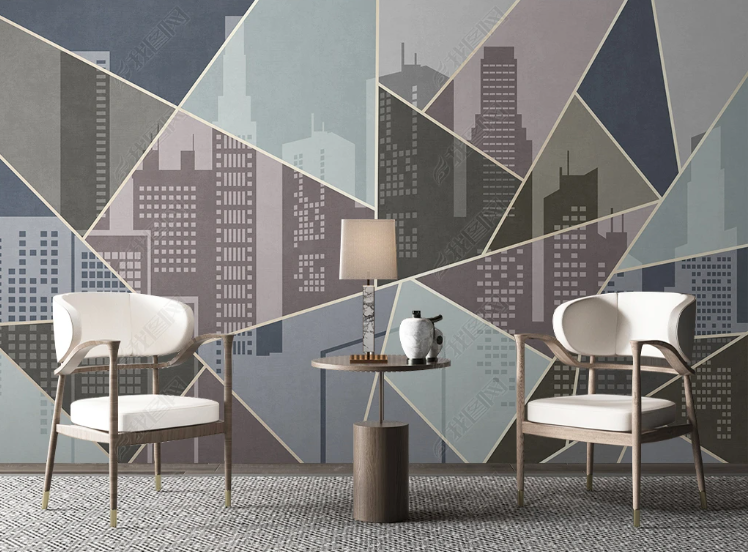 3D Urban Architecture Geometric Triangle Wall Mural Wallpaper YXL 216- Jess Art Decoration