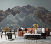 3D Abstract Line Mountain Wall Mural Wallpaper YXL 220- Jess Art Decoration