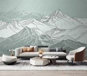 3D Abstract Line Mountain White Wall Mural Wallpaper YXL 221- Jess Art Decoration