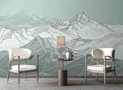 3D Abstract Line Mountain White Wall Mural Wallpaper YXL 221- Jess Art Decoration