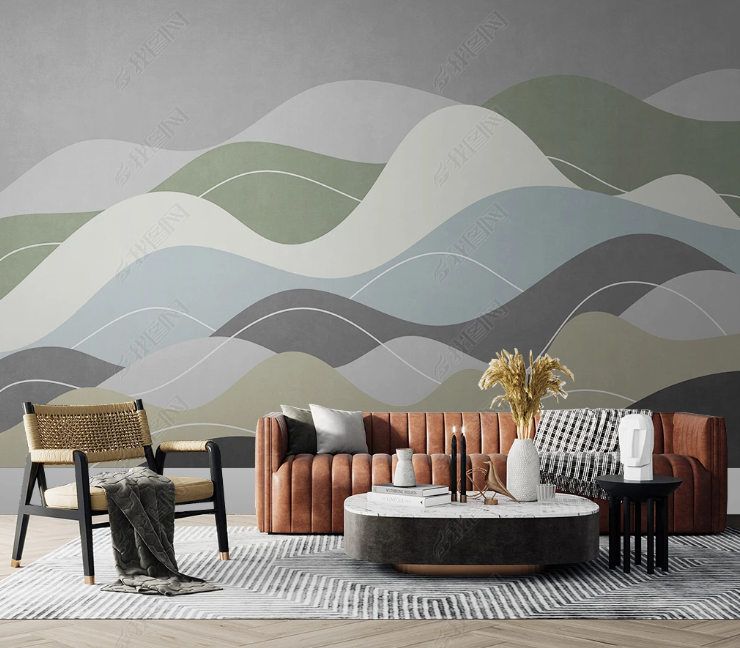 3D Abstract Line Wave Wall Mural Wallpaper YXL 222- Jess Art Decoration