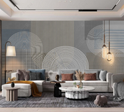 3D Line Art Gray Retro Wall Mural Wallpaper YXL 226- Jess Art Decoration