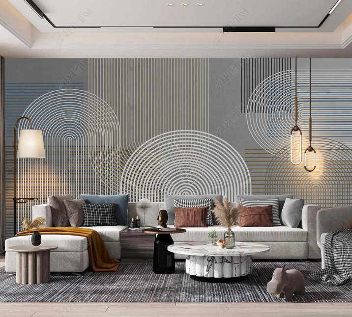 3D Line Art Gray Retro Wall Mural Wallpaper YXL 226- Jess Art Decoration