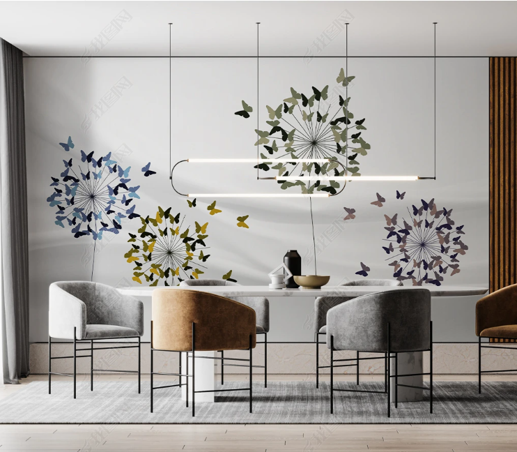 3D Stereoscopic Butterfly Dandelion Wall Mural Wallpaper YXL 241- Jess Art Decoration