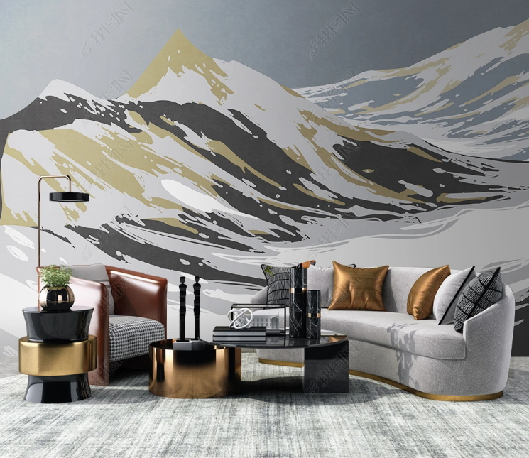 3D Abstract Snow Mountain Wall Mural Wallpaper YXL 242- Jess Art Decoration