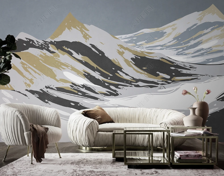 3D Abstract Snow Mountain Wall Mural Wallpaper YXL 242- Jess Art Decoration