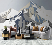 3D Abstract Snow Mountain Gray Wall Mural Wallpaper YXL 243- Jess Art Decoration