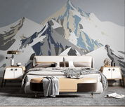 3D Abstract Snow Mountain Gray Wall Mural Wallpaper YXL 243- Jess Art Decoration