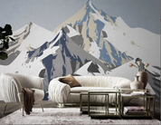 3D Abstract Snow Mountain Gray Wall Mural Wallpaper YXL 243- Jess Art Decoration