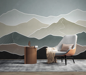 3D Abstract Mountain Line Wall Mural Wallpaper YXL 256- Jess Art Decoration