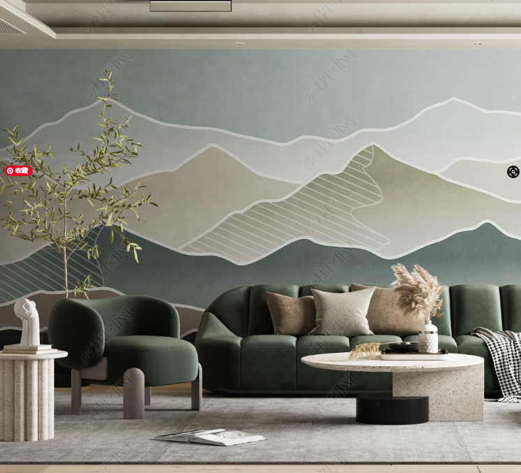 3D Abstract Mountain Line Wall Mural Wallpaper YXL 256- Jess Art Decoration
