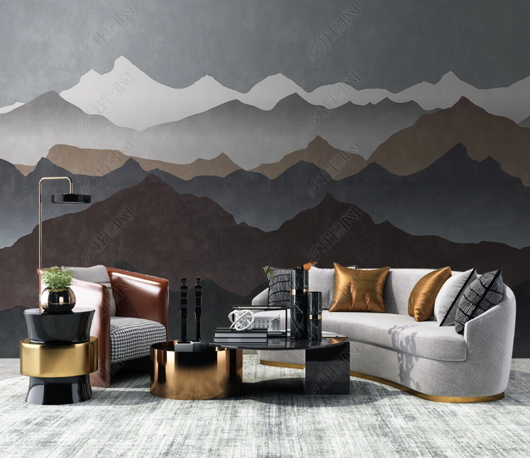 3D Abstract Mountain Gray Wall Mural Wallpaper YXL 262- Jess Art Decoration
