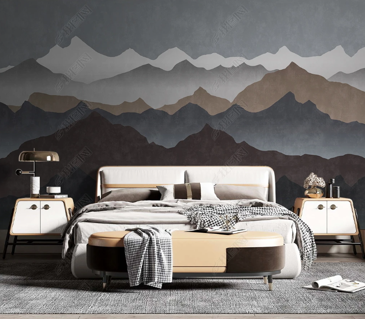 3D Abstract Mountain Gray Wall Mural Wallpaper YXL 262- Jess Art Decoration