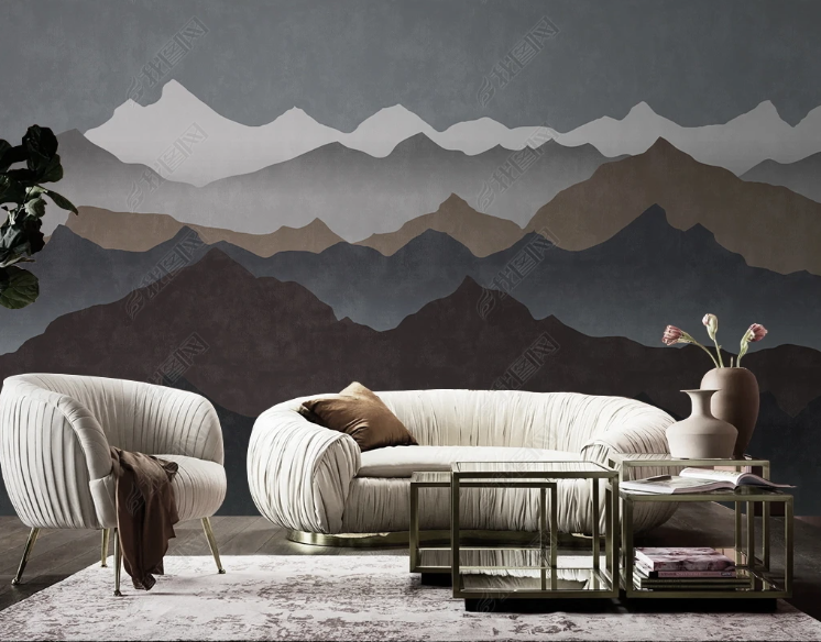 3D Abstract Mountain Gray Wall Mural Wallpaper YXL 262- Jess Art Decoration