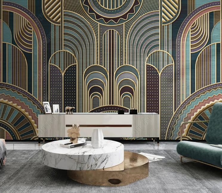 3D Architecture Relief Line Ellipse Wall Mural Wallpaper YXL 237- Jess Art Decoration