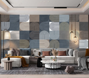 3D Abstract Line Golden Square Wall Mural Wallpaper YXL 333- Jess Art Decoration