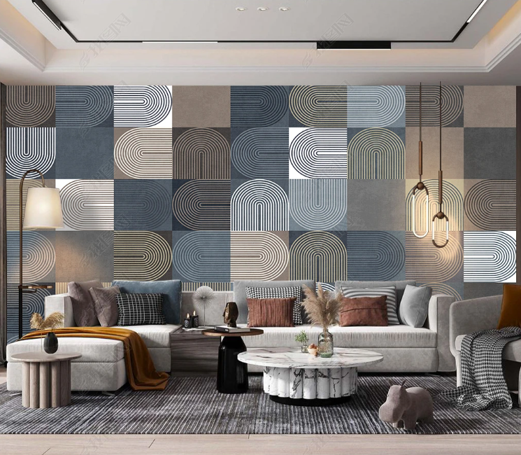 3D Abstract Line Golden Square Wall Mural Wallpaper YXL 333- Jess Art Decoration