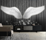3D Feather Wing White Butterfly Wall Mural Wallpaper YXL 348- Jess Art Decoration