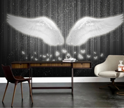 3D Feather Wing White Butterfly Wall Mural Wallpaper YXL 348- Jess Art Decoration