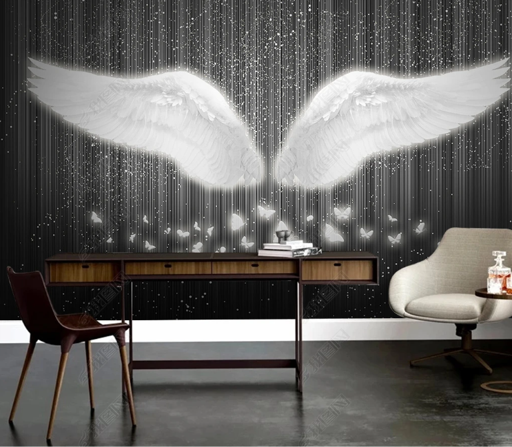 3D Feather Wing White Butterfly Wall Mural Wallpaper YXL 348- Jess Art Decoration