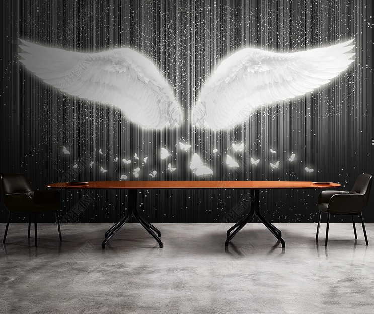 3D Feather Wing White Butterfly Wall Mural Wallpaper YXL 348- Jess Art Decoration