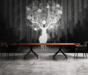 3D Animal Elk White Floral Wall Mural Wallpaper YXL 349- Jess Art Decoration