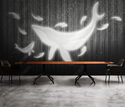 3D Animal Whale White Wall Mural Wallpaper YXL 350- Jess Art Decoration