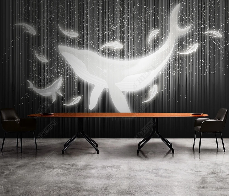 3D Animal Whale White Wall Mural Wallpaper YXL 350- Jess Art Decoration