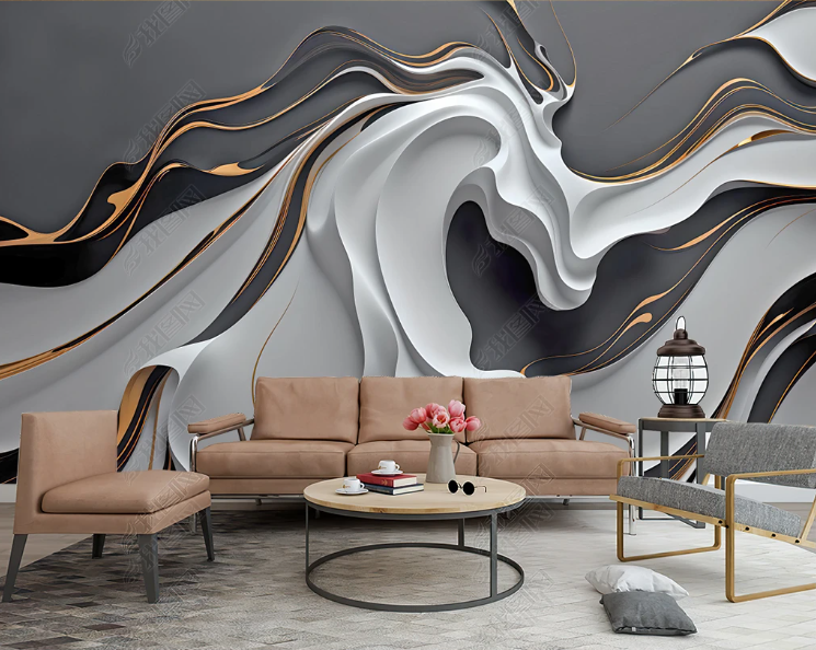3D Abstract Horse Wave Wall Mural Wallpaper YXL 356- Jess Art Decoration
