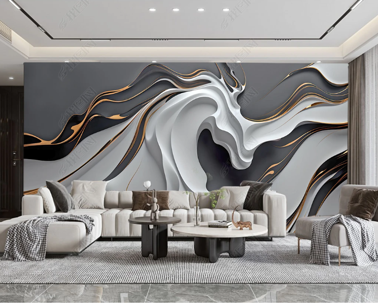 3D Abstract Horse Wave Wall Mural Wallpaper YXL 356- Jess Art Decoration